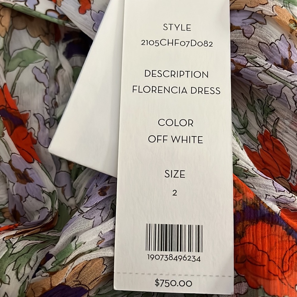 SOLD NWT Veronica Beard floral Maxi Dress w/ slit White w/ multi color flowers 2 - Picture 7 of 8
